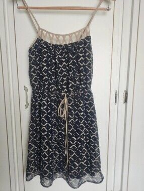Ya Los Angeles Black & Cream Printed Mini Dress